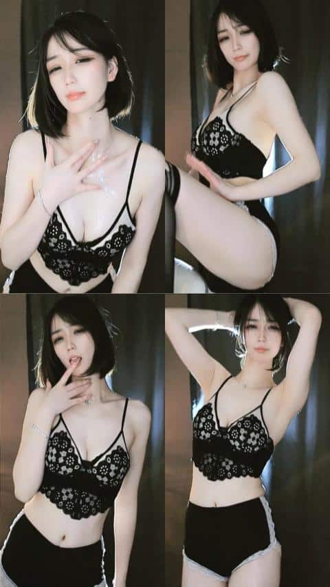 【虎牙主播】刘钞钞 黑内情趣抹油定制热舞[1V-524M]插图