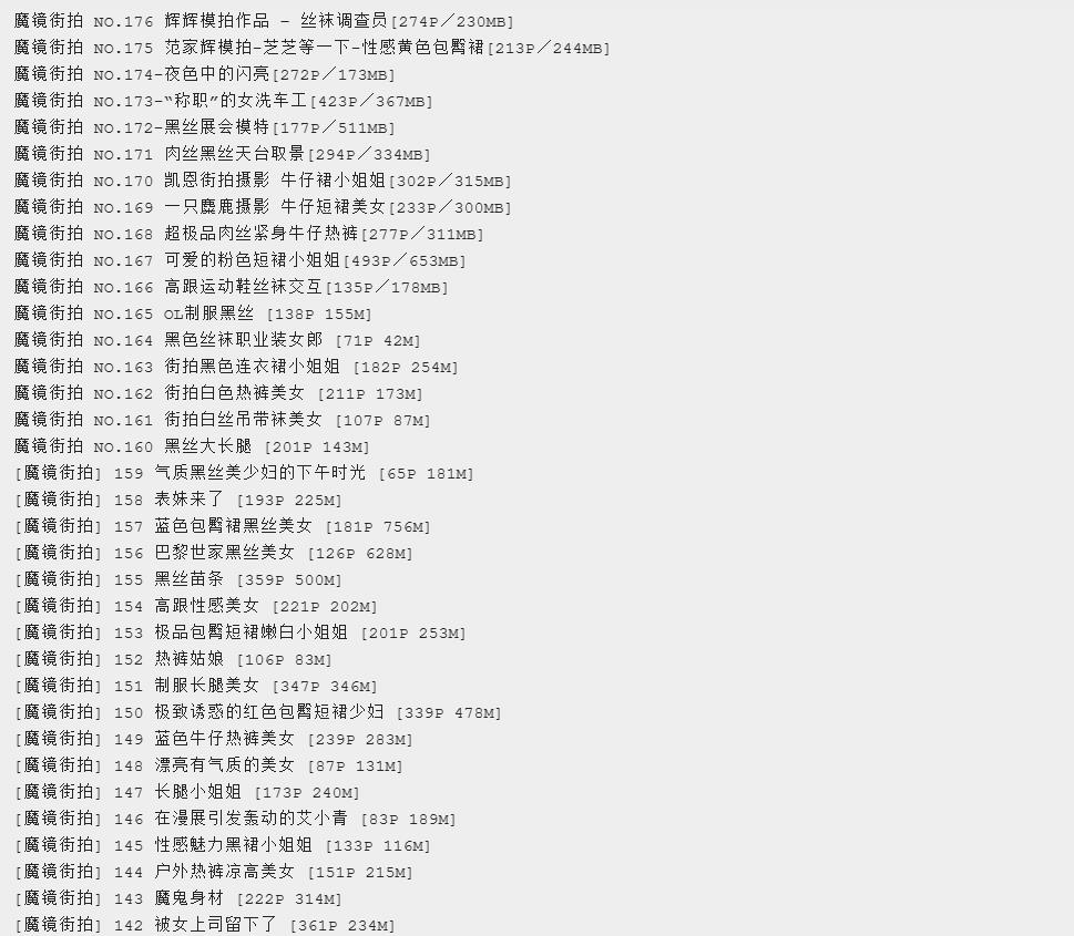 知名街拍站 – 魔镜街拍 – 176套高清合集[115G]插图