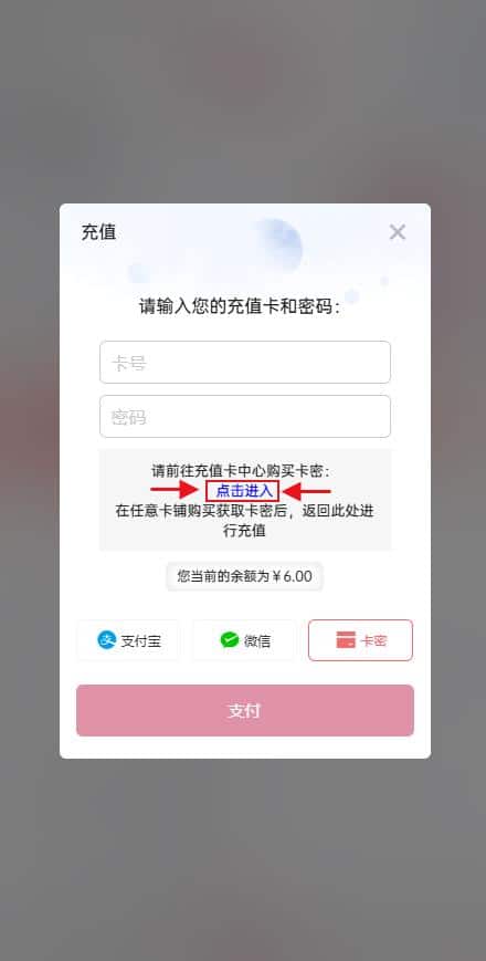 手机端使用【卡密】方式充值插图4 手机端使用【卡密】方式充值插图4
